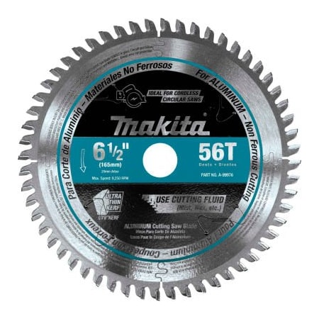 Makita Makita Carbide-Tipped Cordless Plunge Saw Blade, Aluminum, 6-1/2inDia, 56 TPI A-99976